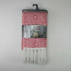 Paris Prix - Plaid à Franges "tunis" 125x150cm Corail -Plaid et couverture Soldes 33665257 3