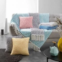 Paris Prix - Plaid à Franges "tunis" 125x150cm Corail -Plaid et couverture Soldes 33665257 4