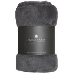 ATMOSPHERA, CRŽATEUR D'INTŽRIEUR Plaid Polaire "Microfibre" 125x150cm Gris Foncé -Plaid et couverture Soldes 33668482 3