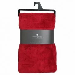 ATMOSPHERA, CRATEUR D'INTRIEUR Plaid Microfibre "Doa" 180x230cm Rouge -Plaid et couverture Soldes 33670011 3