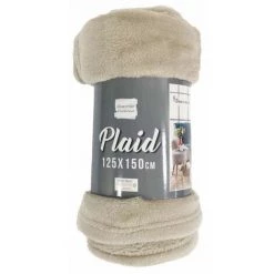 Paris Prix - Plaid Uni En Flanelle "flanou" 125x150cm Taupe -Plaid et couverture Soldes 33670629 3