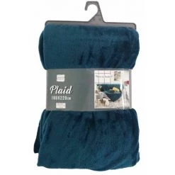 Paris Prix - Plaid Uni En Flanelle "flanou" 180x220cm Bleu -Plaid et couverture Soldes 33670733 3