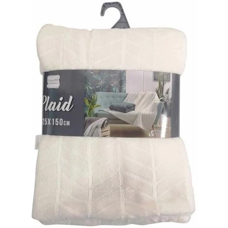 Paris Prix - Plaid Motif Jacquard "zema" 125x150cm Naturel 5 Paris Prix - Plaid Motif Jacquard "zema" 125x150cm Naturel – Image 3