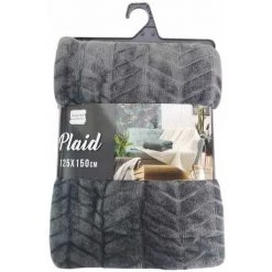 Paris Prix - Plaid Motif Jacquard "zema" 125x150cm Anthracite -Plaid et couverture Soldes 33671146 3