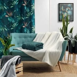 Paris Prix - Plaid Motif Jacquard "zema" 125x150cm Anthracite -Plaid et couverture Soldes 33671146 4