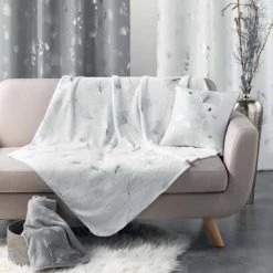 Paris Prix - Plaid Imprimé "bloomy" 125x150cm Blanc -Plaid et couverture Soldes 33671566 3