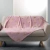 Paris Prix - Plaid Imprimé "bloomy" 125x150cm Rose -Plaid et couverture Soldes 33671677 1