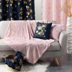 Paris Prix - Plaid Imprimé "bloomy" 125x150cm Rose -Plaid et couverture Soldes 33671677 3