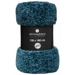 ATMOSPHERA, CRATEUR D'INTRIEUR Plaid "Chenil Flower" 130x180cm Bleu Canard 7 ATMOSPHERA, CRATEUR D'INTRIEUR Plaid "Chenil Flower" 130x180cm Bleu Canard -Plaid et couverture Soldes 33672087 3