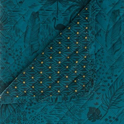 ATMOSPHERA, CRATEUR D'INTRIEUR Dessus De Lit Imprimé "Bando" 220x240cm Bleu 4 ATMOSPHERA, CRATEUR D'INTRIEUR Dessus De Lit Imprimé "Bando" 220x240cm Bleu – Image 2