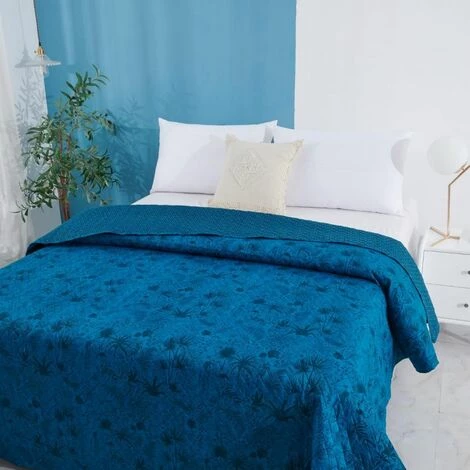 ATMOSPHERA, CRATEUR D'INTRIEUR Dessus De Lit Imprimé "Bando" 220x240cm Bleu 5 ATMOSPHERA, CRATEUR D'INTRIEUR Dessus De Lit Imprimé "Bando" 220x240cm Bleu – Image 3