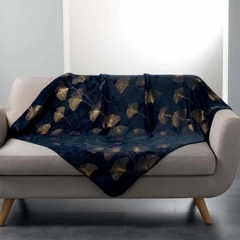 Paris Prix - Plaid Imprimé "bloomy" 125x150cm Bleu 3 Paris Prix - Plaid Imprimé "bloomy" 125x150cm Bleu