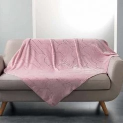 Paris Prix - Plaid Imprimé "domea" 125x150cm Rose