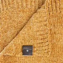 ATMOSPHERA, CRŽATEUR D'INTŽRIEUR Plaid "Chenil Flower" 130x180cm Ocre -Plaid et couverture Soldes 33672745 2