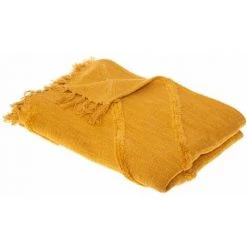 ATMOSPHERA, CRATEUR D'INTRIEUR Jeté De Lit Tufté "Inca" 130x180cm Ocre