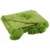Paris Prix - Plaid Déco à Pompons "polyes" 130x170cm Vert Gazon -Plaid et couverture Soldes 33675223 1