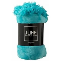 Paris Prix - Plaid Déco à Pompons "polyes" 130x170cm Bleu Azur -Plaid et couverture Soldes 33675811 3