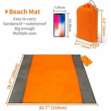LangRay Couverture De Pique-nique 210 X 200 Cm, Couverture De Plage étanche, Couverture De Camping Sable-répulsive 4 Coins De Fixation, Pique-nique / Tapis De Plage Pour La Plage, Camping, Randonnée Et Excursions 4 LangRay Couverture De Pique-nique 210 X 200 Cm, Couverture De Plage étanche, Couverture De Camping Sable-répulsive 4 Coins De Fixation, Pique-nique / Tapis De Plage Pour La Plage, Camping, Randonnée Et Excursions – Image 2