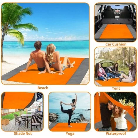 LangRay Couverture De Pique-nique 210 X 200 Cm, Couverture De Plage étanche, Couverture De Camping Sable-répulsive 4 Coins De Fixation, Pique-nique / Tapis De Plage Pour La Plage, Camping, Randonnée Et Excursions 6 LangRay Couverture De Pique-nique 210 X 200 Cm, Couverture De Plage étanche, Couverture De Camping Sable-répulsive 4 Coins De Fixation, Pique-nique / Tapis De Plage Pour La Plage, Camping, Randonnée Et Excursions – Image 4