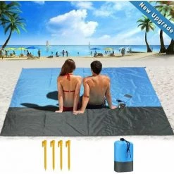 LangRay Couverture De Pique-nique Compacte 210 X 200 Cm, Couverture De Pique-nique, Couverture De Pique-nique étanche Pique-nique Tapis De Pique-nique, Plafond De Plage Nylon Doux Et Rapide - Idéal Pour Voyager, Randonnée Et Festivals