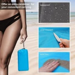 LangRay Couverture De Plage 200 X 210cm Couverture De Pique-nique Sand Répétant Camping Camping Couverture Étanche Plage Tapis 4 Pilules Portable Sable Ultralight Gratuit Pour Park BBQ, Plage, Voyage, Camping -Plaid et couverture Soldes 33928255 3