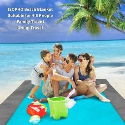 LangRay Couverture De Plage De Pique-nique Couverture Imperméable, Couverture De Camping Sable-répulsive 4 Coins De Fixation, Pique-nique / Tapis De Plage Pour La Plage, Camping, Randonnée Et Excursions (bleu 200x210 Cm) -Plaid et couverture Soldes 33928288 3
