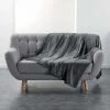 Paris Prix - Plaid Uni En Flanelle "flanou" 180x220cm Gris