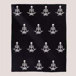 Couverture Plaid En Coton Sally SKLUM Coton - Blanc - Noir