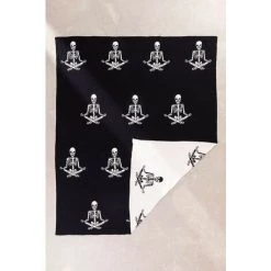 Couverture Plaid En Coton Sally SKLUM Coton - Blanc - Noir -Plaid et couverture Soldes 34641451 4