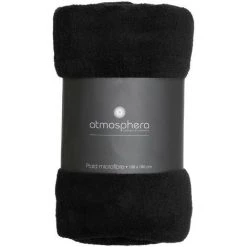 ATMOSPHERA, CRATEUR D'INTRIEUR Plaid "Microfibre" 130x180cm Noir -Plaid et couverture Soldes 34745497 3