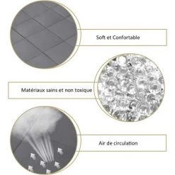 Goplus Couverture Pondérée Adulte, Couverture Chaude, Idéale Pour L'Insomnie, Le Stress Et L'Anxiété Augmenter La Durée Et La Qualité Du Sommeil (104 X 152,4CM, 4.54) -Plaid et couverture Soldes 34761639 5