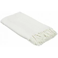 Paris Prix - Jeté De Canapé "gaufré" 130x160cm Ivoire