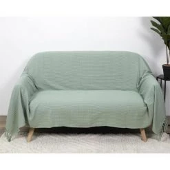 Paris Prix - Jeté De Canapé "gaufré" 170x250cm Vert D'eau -Plaid et couverture Soldes 34842193 5