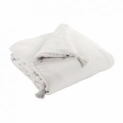TERRE DE NUIT Couvre-lit Double Gaze De Coton Blanc 90x200 Cm - Blanc