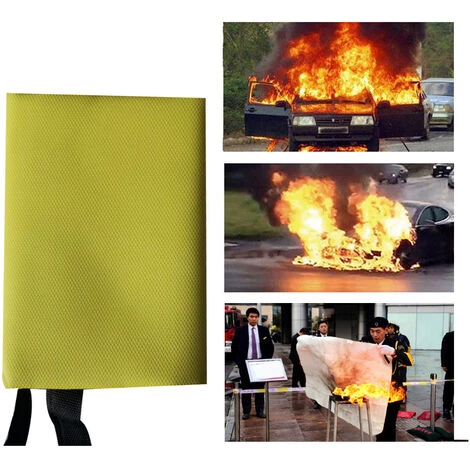 HAPPYSHOPPING Couverture Anti-feu En Silicone De 1 Metre * 1 Metre, Couverture Anti-feu En Fibre De Verre De Silicone Ecologique Jaune 5 HAPPYSHOPPING Couverture Anti-feu En Silicone De 1 Metre * 1 Metre, Couverture Anti-feu En Fibre De Verre De Silicone Ecologique Jaune – Image 3