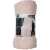 THE HOME DECO FACTORY Plaid Microfibre 125x150 Cm Rose - Rose -Plaid et couverture Soldes 34957223 1