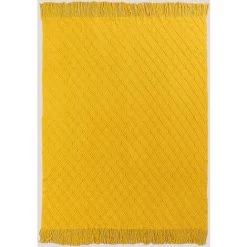 Couverture Plaid Gradd SKLUM Polyester - Moutarde