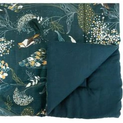 ATMOSPHERA, CRÉATEUR D'INTÉRIEUR Édredon Velours 80x180 Cm Paon - Bleu -Plaid et couverture Soldes 35076962 2