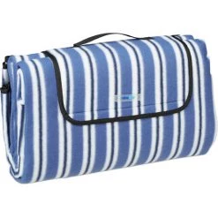 Relaxdays Couverture Pique-nique XXL, 200x200 Cm, Tapis De Plage Polaire, Rayé, Isolation Thermique, Imperméable, Coloré