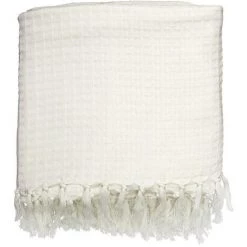 THE HOME DECO FACTORY Jeté De Canapé Gaufré 170x250 Cm Ivoire - Blanc -Plaid et couverture Soldes 35323413 3