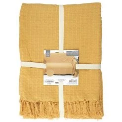 THE HOME DECO FACTORY Jeté De Canapé Gaufré 170x250 Cm Ocre - Jaune 11 THE HOME DECO FACTORY Jeté De Canapé Gaufré 170x250 Cm Ocre - Jaune -Plaid et couverture Soldes 35323414 5