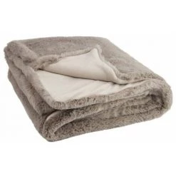 Paris Prix - Plaid Imitation Fourrure "cutie" 130x180cm Gris