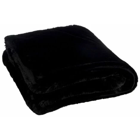 Paris Prix - Plaid Imitation Fourrure "cutie" 130x180cm Noir 3 Paris Prix - Plaid Imitation Fourrure "cutie" 130x180cm Noir