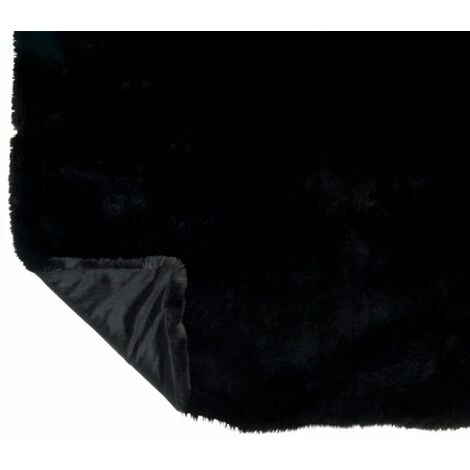 Paris Prix - Plaid Imitation Fourrure "cutie" 130x180cm Noir 6 Paris Prix - Plaid Imitation Fourrure "cutie" 130x180cm Noir – Image 4