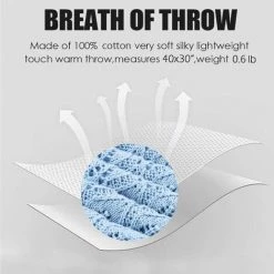 LangRay Couverture Bébé 100% Coton / Couverture Douillette / Couverture Tricotée, 100 Cm X 80 Cm(bleu) -Plaid et couverture Soldes 35470009 3