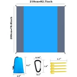 ASUPERMALL Tapis De Pique-Nique Impermeable A L'Eau Pour Camping En Plein Air, Tapis De Couverture De Pique-Nique Pliable Portable, Bleu Gradient -Plaid et couverture Soldes 35607300 4