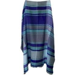 LA MAISON D'AMELIE Plaid Acrylique à Franges SHETLAND 130 X 170 Cm - BLEU