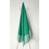OCEAN VIBES Fouta 100 Cm X 200 Cm Lilane Avec Fil Argent Lurex - 100% Coton - Finition Franges - VERT VARECH/GRIS ARGENT