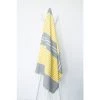 OCEAN VIBES Fouta 100 Cm X 200 Cm Rio - 100% Coton - Finition Franges - GRIS/JAUNE -Plaid et couverture Soldes 35871922 1