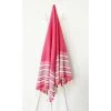 LA MAISON D'AMELIE Fouta 100 Cm X 200 Cm Ethnique Rayures Type Broderie - 100% Coton - Finition Franges - ROSE FUCHSIA -Plaid et couverture Soldes 35871964 1